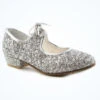 Alegra Tie Front Glitter Tap Shoe - Silver