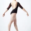 Ballet Rosa Floral Embroidery 3/4 Sleeve Mesh Leotard