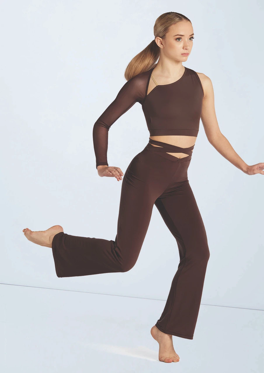Weissman Asymmetric Mesh Sleeve Crop - Image 6